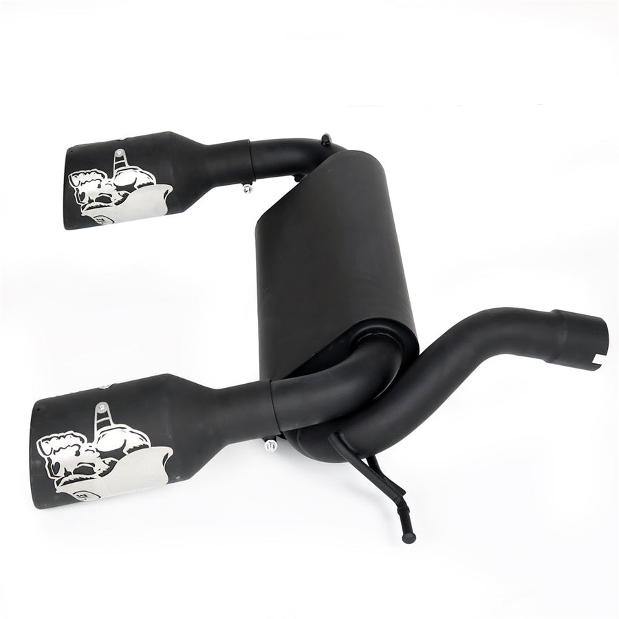 YIKATOO®  Flat Black Dual CatBack Exhaust Muffler System for 2007-2017 Jeep Wrangler  2/4DR-junior