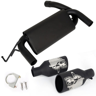 YIKATOO®  Flat Black Dual CatBack Exhaust Muffler System for 2007-2017 Jeep Wrangler  2/4DR-junior