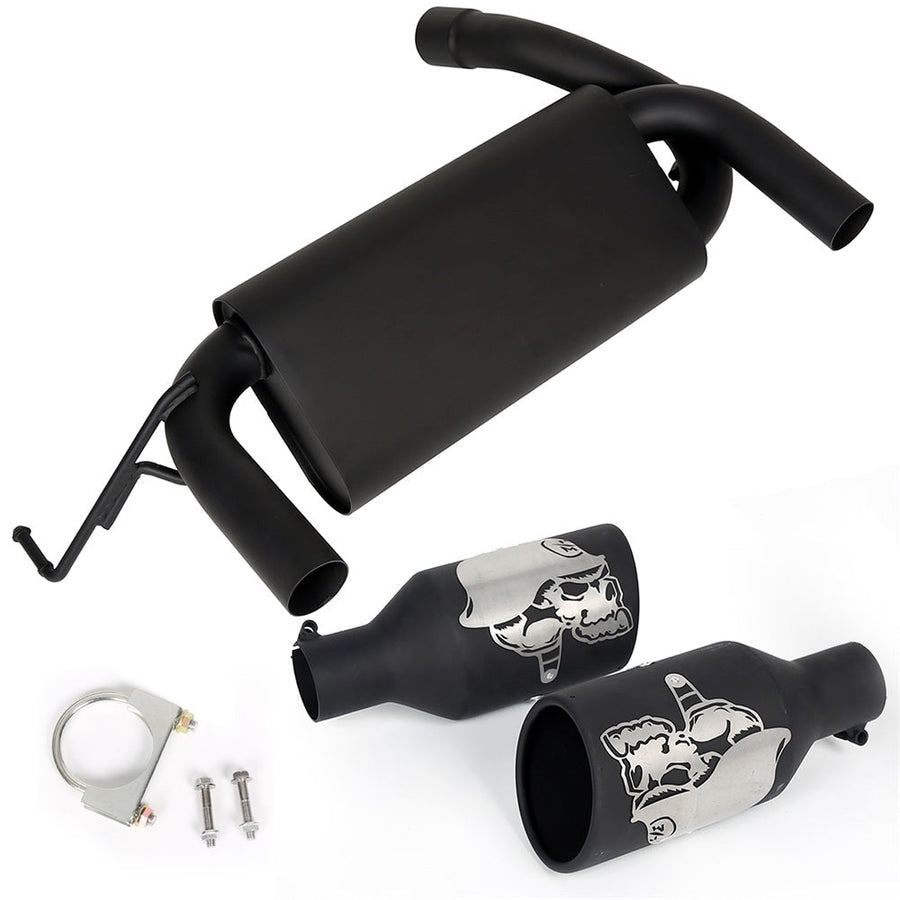 YIKATOO®  Flat Black Dual CatBack Exhaust Muffler System for 2007-2017 Jeep Wrangler  2/4DR-junior