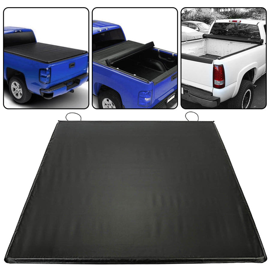 YIKATOO® 5.8FT Soft Vinyl Roll-up Tonneau Cover Truck Bed Compatible with 2007-2018 Chevy Silverado / GMC Sierra 1500 -junior