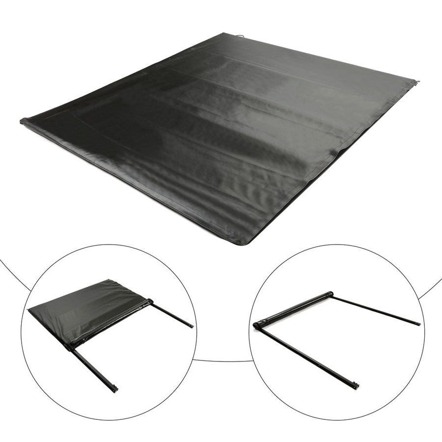 YIKATOO® Soft Roll-Up Tonneau Cover Truck Bed Compatible with 1999-2007 Chevy Silverado GMC Sierra 1500 2500 3500 & HD -junior