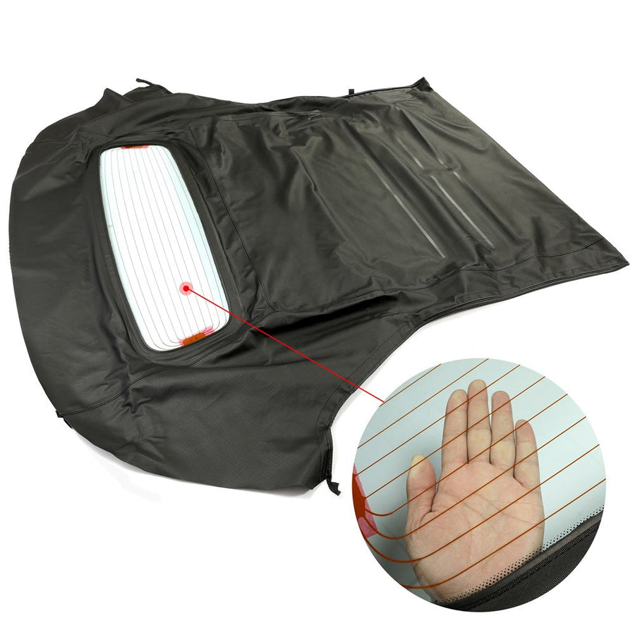 YIKATOO® Black Canvas Soft Top w/ Heated Glass Window For 2005-2014 Ford Mustang Convertible -junior