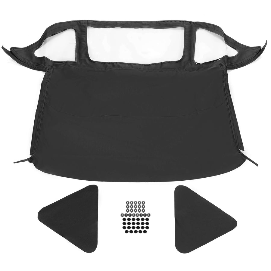 YIKATOO® Black Convertible Soft Top & Plastic Windows For 71-81 Triumph Spitfire Mark -junior