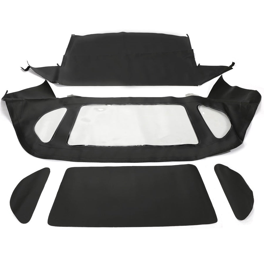 YIKATOO® Convertible Top Soft Roof Compatible with Mercedes-Benz 1990-2002 SL Series (R129) Black Canvas, Clear Plastic Window -junior