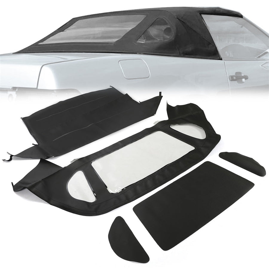 YIKATOO® Convertible Top Soft Roof Compatible with Mercedes-Benz 1990-2002 SL Series (R129) Black Canvas, Clear Plastic Window -junior