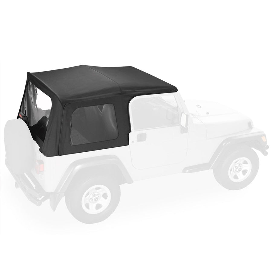 YIKATOO® Convertible Soft Top Roof Compatible with 1988-1995 Jeep Wrangler YJ Upper Door Skins 2DR w/o Clear Window -junior