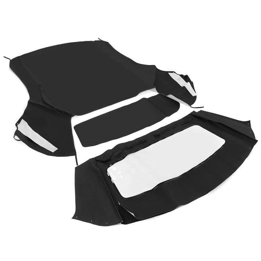 YIKATOO® Black Convertible Soft Top Sailcloth Roof with Plastic Window Compatible with 1994-2004 Ford Mustang -junior