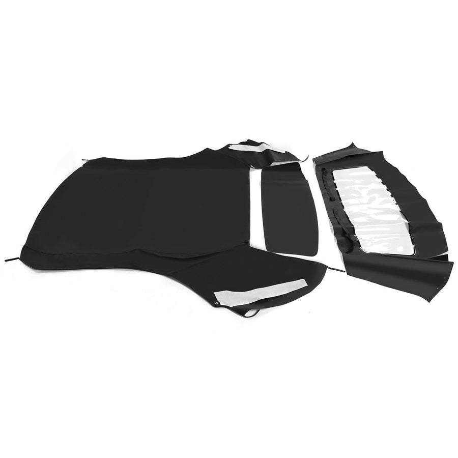 YIKATOO® Black Convertible Soft Top Sailcloth Roof with Plastic Window Compatible with 1994-2004 Ford Mustang -junior