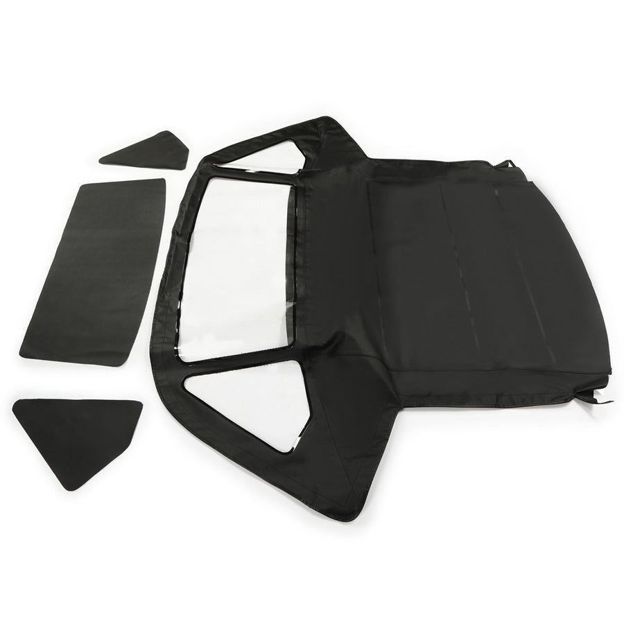 YIKATOO® Convertible Top Compatible with Mercedes-Benz (R107) 1972-1980 450SL, 1981-1985 380SL, 1986-1989 560SL Black Canvas Soft Roof W/Clear Plastic Window -junior