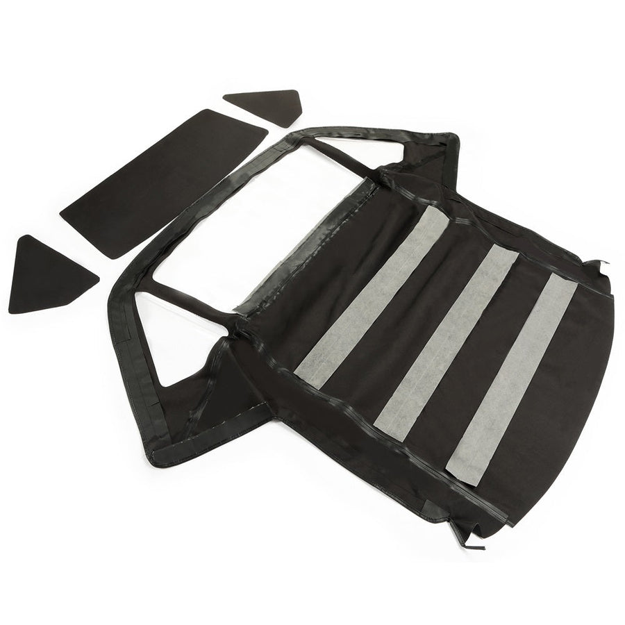 YIKATOO® Convertible Top Compatible with Mercedes-Benz (R107) 1972-1980 450SL, 1981-1985 380SL, 1986-1989 560SL Black Canvas Soft Roof W/Clear Plastic Window -junior