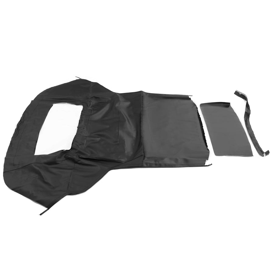 YIKATOO® Black Soft Top with Plastic Window FOR 1983-1993 Ford Mustang Convertible 2-Door -junior