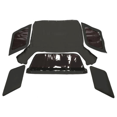 YIKATOO® Convertible Soft Top Canvas Roof with Plastic Window Compatible with 1998-2002 Isuzu Amigo/Rodeo (Black) -junior