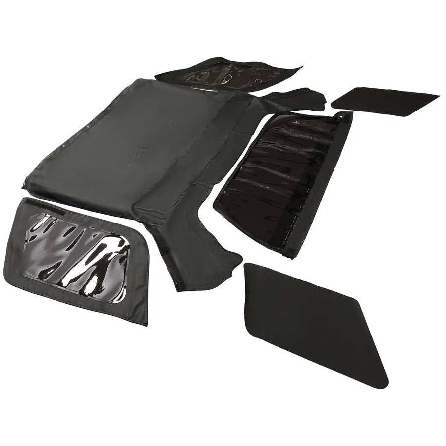 YIKATOO® Convertible Soft Top Canvas Roof with Plastic Window Compatible with 1998-2002 Isuzu Amigo/Rodeo (Black) -junior