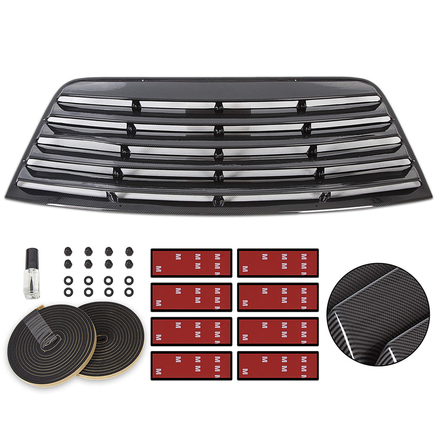 YIKATOO® Window Scoop Louver Sun Shade Cover For 2008-2019 Challenger Carbon Style -junior