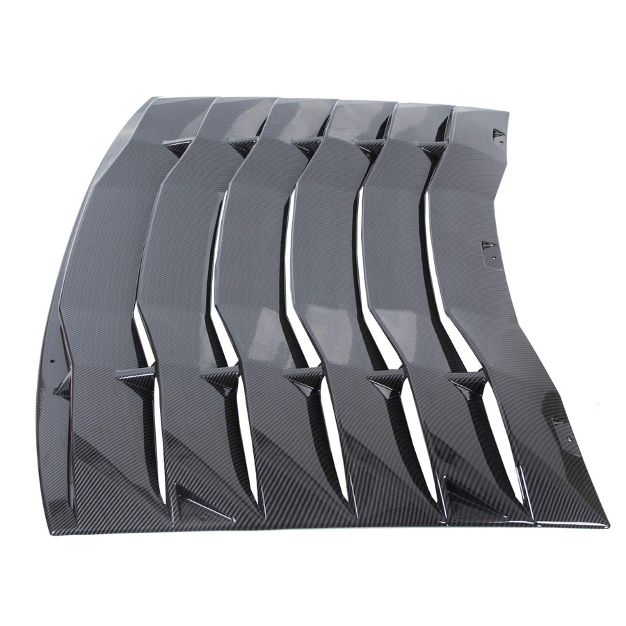 YIKATOO® Rear Window Louver Cover Vent Sun Shade Compatible with 2011-2021 Dodge Charger - Carbon Fiber Painted -junior