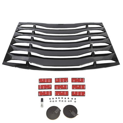 YIKATOO® Rear Window Louver Cover Vent Sun Shade Compatible with 2011-2021 Dodge Charger - Carbon Fiber Painted -junior