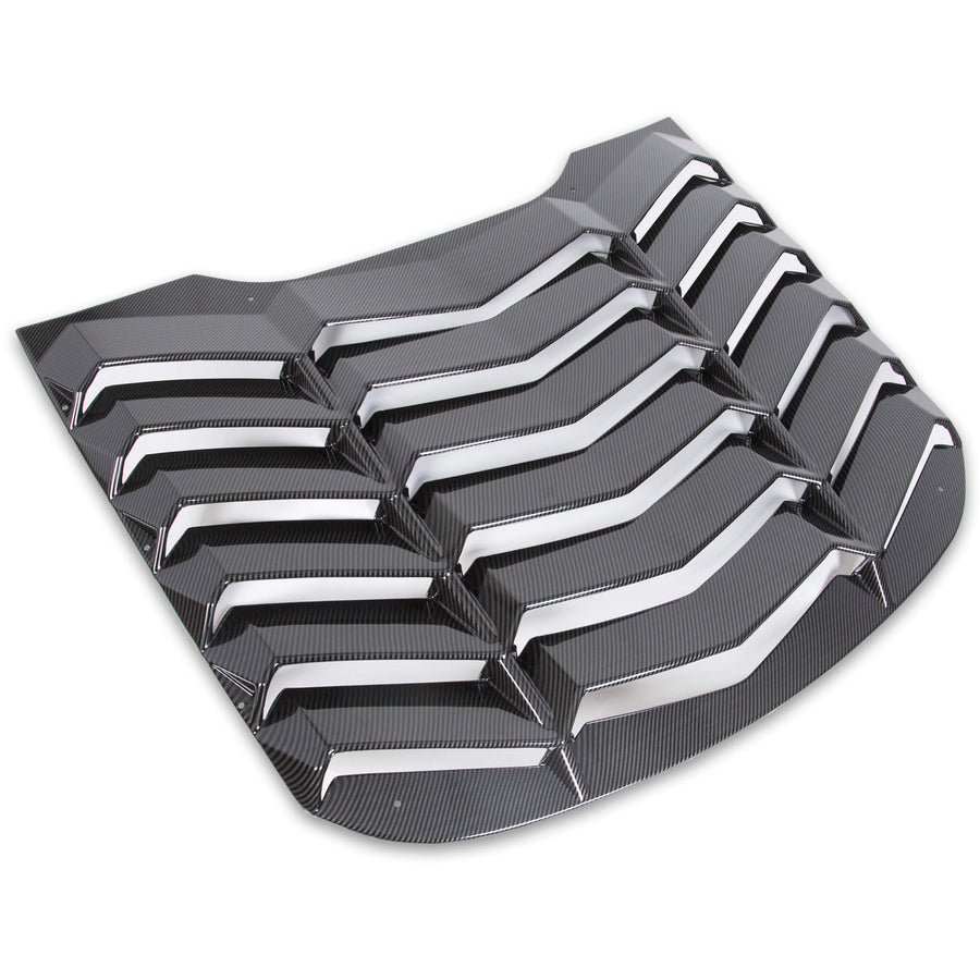 YIKATOO® Rear Window Scoop Louvers Windshield Rear Sun Shade Cover GT Lambo Style Compatible with 2015-2020 Mustang - Carbon Fiber Painted -junior
