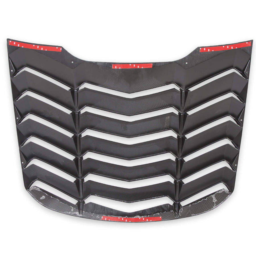 YIKATOO® Rear Window Scoop Louvers Windshield Rear Sun Shade Cover GT Lambo Style Compatible with 2015-2020 Mustang - Carbon Fiber Painted -junior