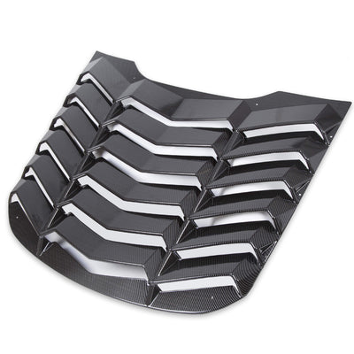 YIKATOO® Rear Window Scoop Louvers Windshield Rear Sun Shade Cover GT Lambo Style Compatible with 2015-2020 Mustang - Carbon Fiber Painted -junior