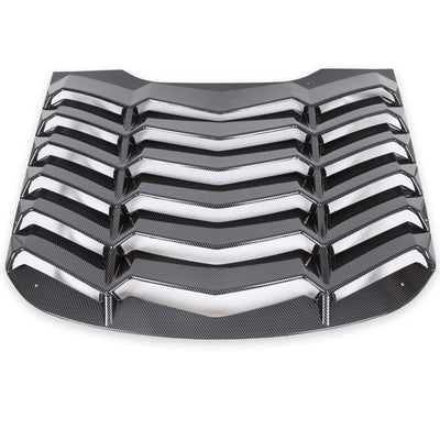 YIKATOO® Rear Window Scoop Louvers Windshield Rear Sun Shade Cover GT Lambo Style Compatible with 2015-2020 Mustang - Carbon Fiber Painted -junior