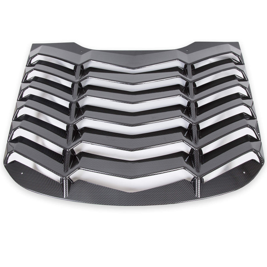 YIKATOO® Rear Window Scoop Louvers Windshield Rear Sun Shade Cover GT Lambo Style Compatible with 2015-2020 Mustang - Carbon Fiber Painted -junior