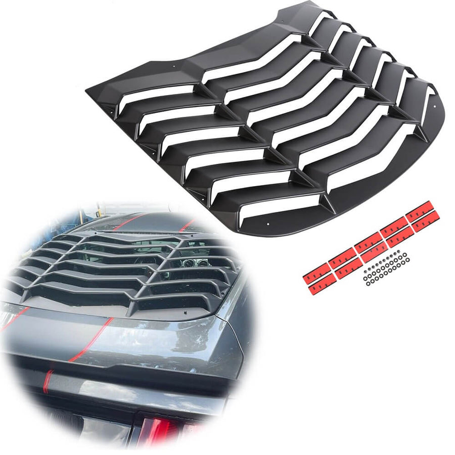 YIKATOO® Rear Window Louver Cover Sun Shade - ABS Fits 2015-2021 2019 2018 Ford Mustang -junior