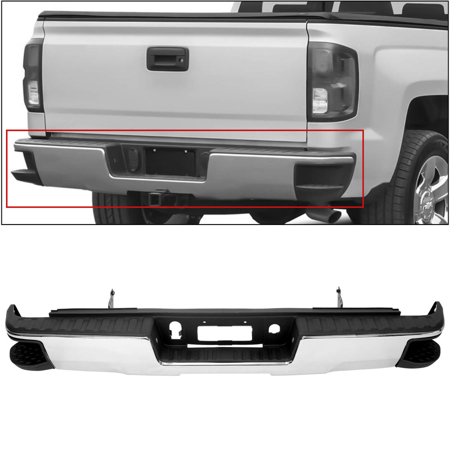 YIKATOO® Rear Step Bumper for 2014 - 2018 Chevy Silverado & GMC Sierra 1500 - junior
