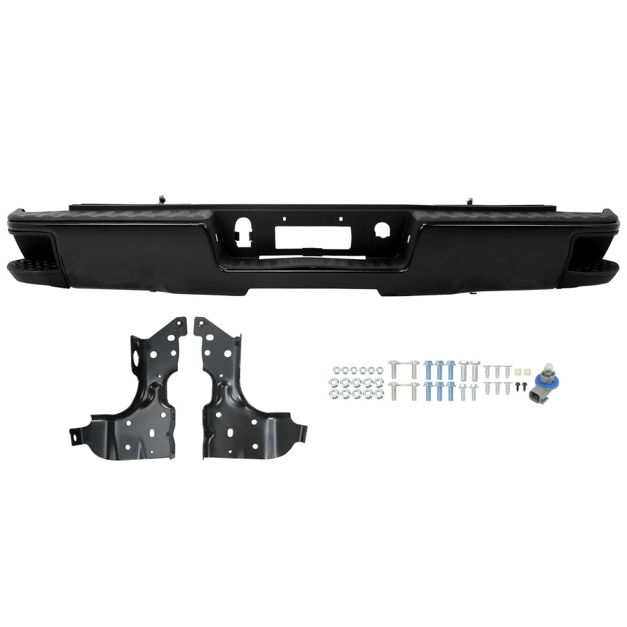 YIKATOO® Rear Step Bumper for 2014 - 2018 Chevy Silverado & GMC Sierra 1500,Assembly Black - junior