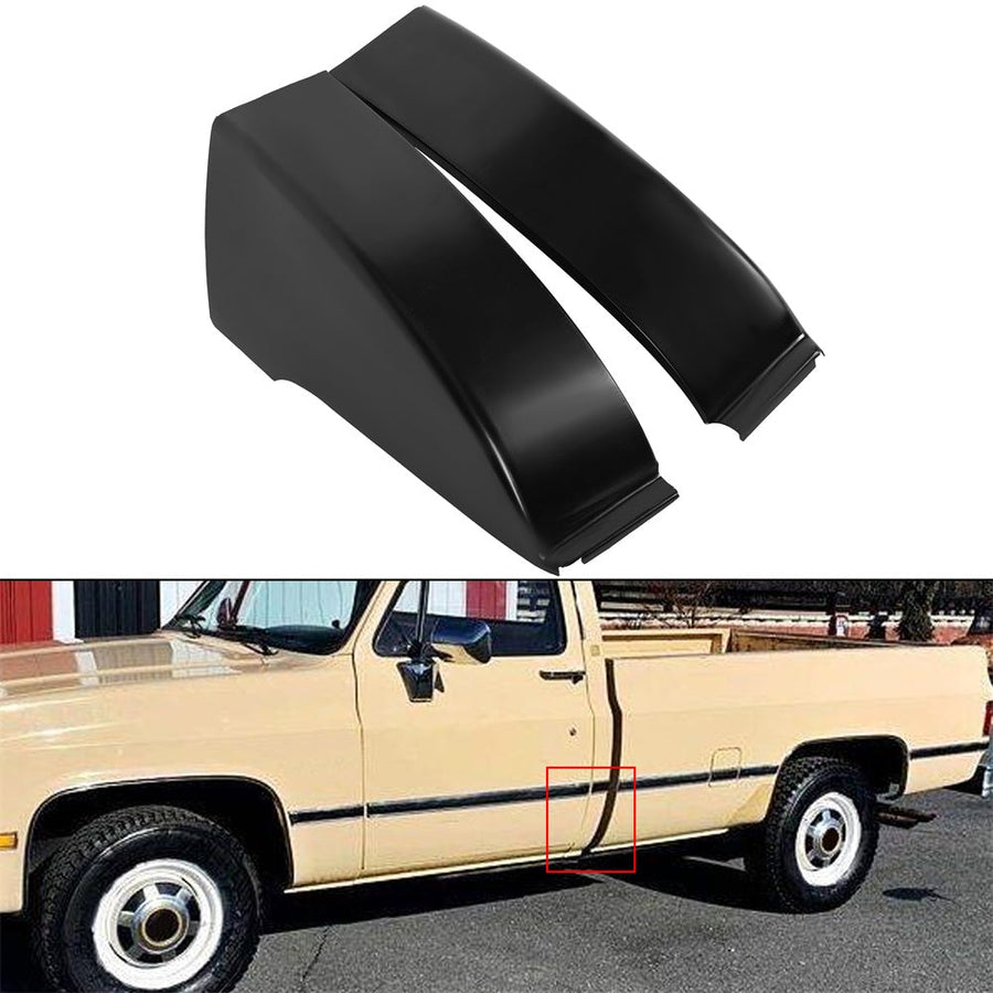 YIKATOO® Pair of Cab Corners Black Steel FOR 1973-1987 Chevy & GMC C1500 2500 R1500 2500 -junior