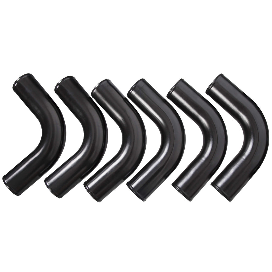 YIKATOO® 12 Piece 2.5 Inches Intercooler Black Piping Kit +T-Bolt Clamps +Blk Silicone Couplers-junior