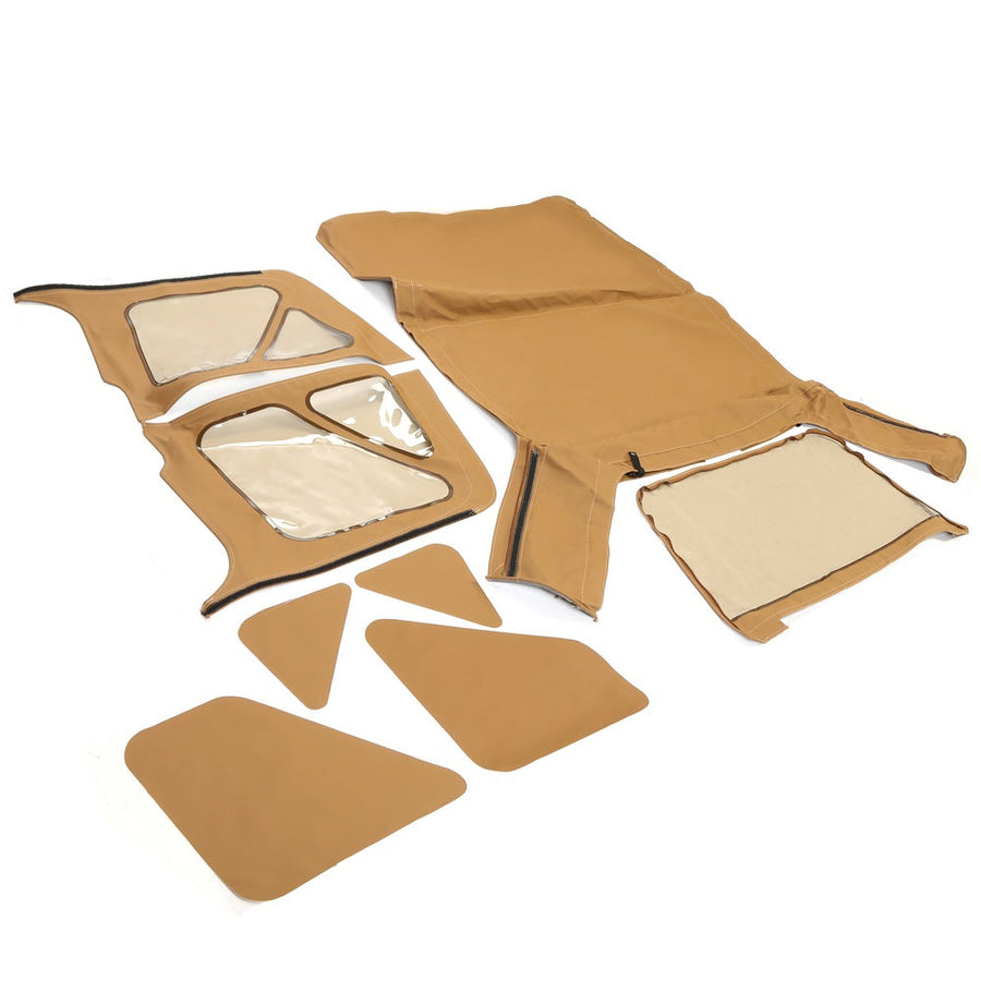 YIKATOO® Soft top Replacement, 1997-2006, Tinted Windows, Spice Leather For Jeep Wrangler TJ -junior