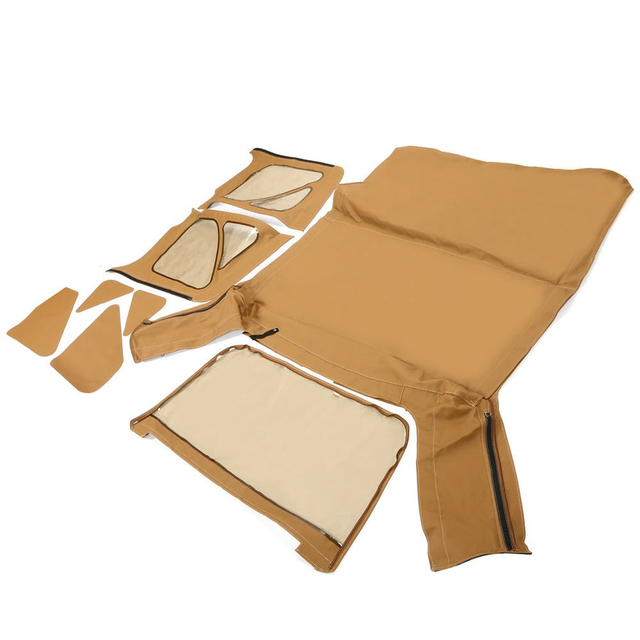 YIKATOO® Soft top Replacement, 1997-2006, Tinted Windows, Spice Leather For Jeep Wrangler TJ -junior