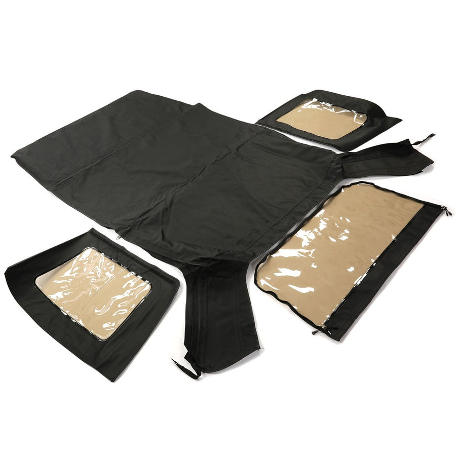 YIKATOO® Black Canvas Soft Top with Tinted Window Compatible with 2010-2018 JK Wrangler Unlimited JKU Rubicon Unlimited 4-door -junior