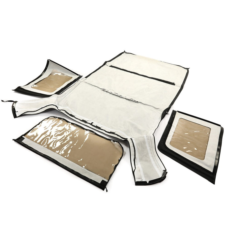 YIKATOO® Black Canvas Soft Top with Tinted Window Compatible with 2010-2018 JK Wrangler Unlimited JKU Rubicon Unlimited 4-door -junior