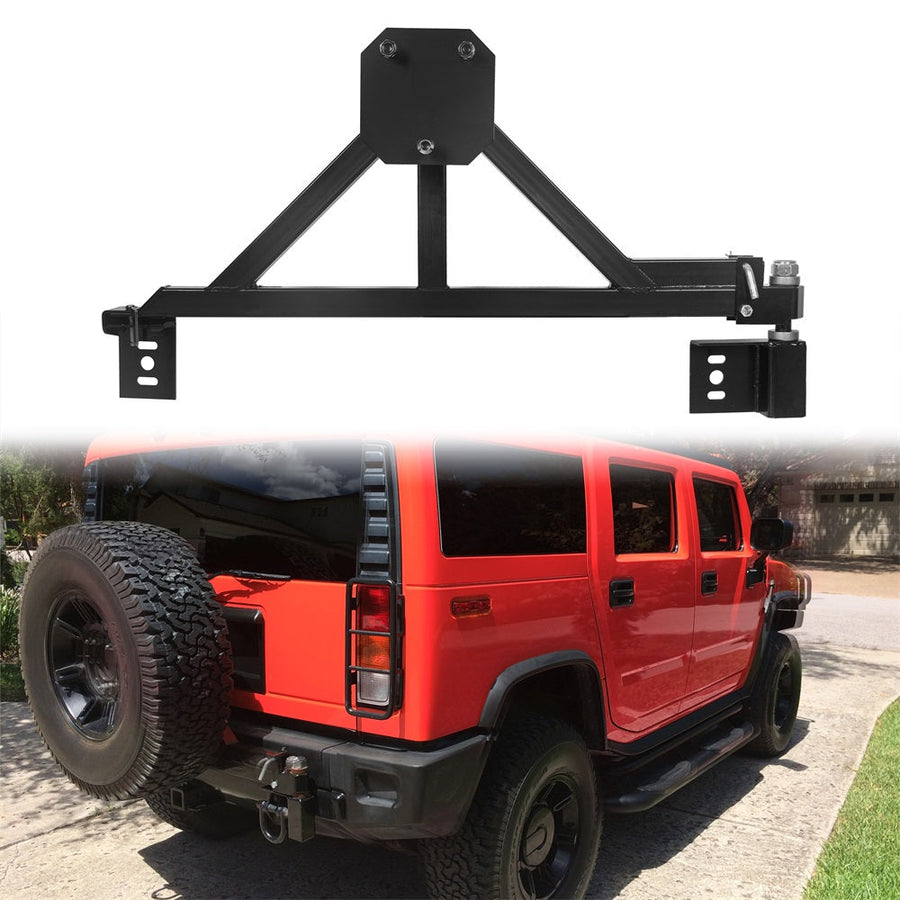 YIKATOO® Tire Carrier Mount w/Drop Down Option Compatible with All Hummer H2 Black -junior