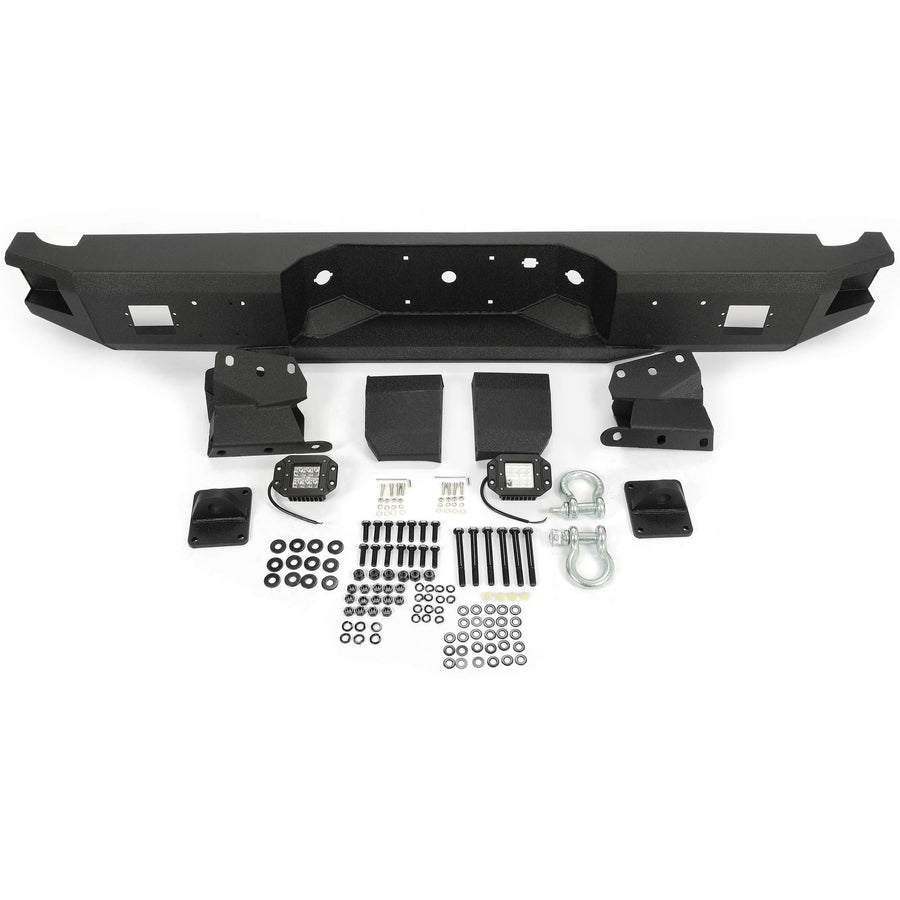 YIKATOO® Rear Bumper Black Steel compatible with 2009-2014 Ford F150 Fits Models without Rear Sensors -junior