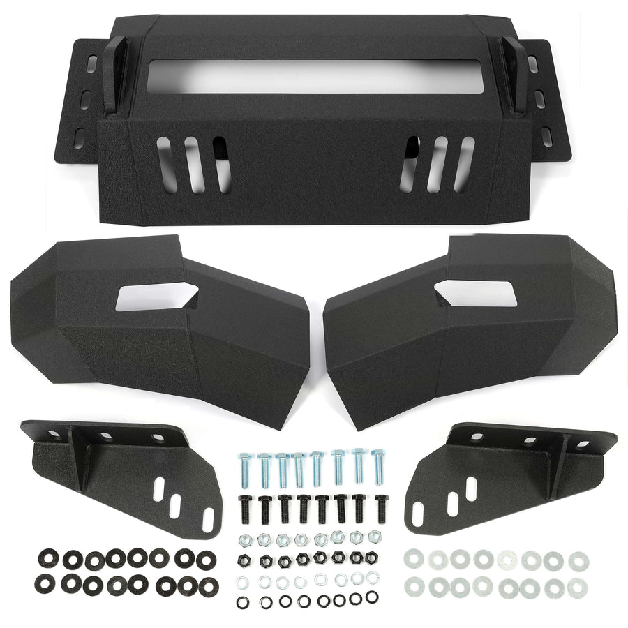 YIKATOO® Front Bumper 3-Pieces with D-Rings Compatible with 2007-2010 Chevrolet Silverado 2500 3500 -junior