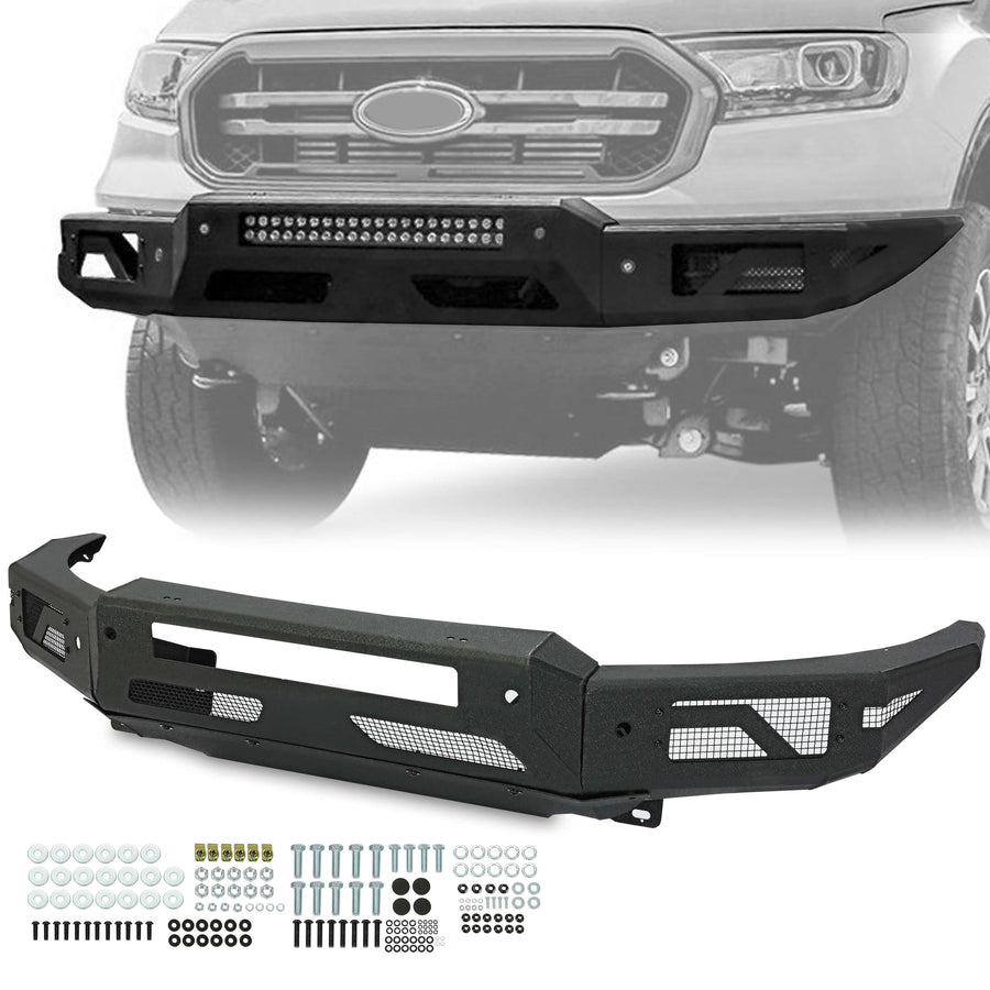 YIKATOO® Powder Coated Steel Front Bumper For 2019-2021 Ford Ranger -junior