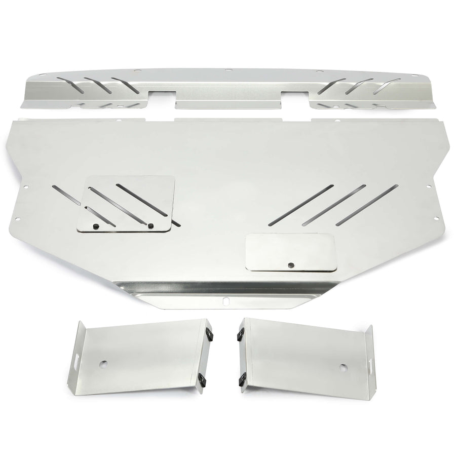 YIKATOO® Aluminum Engine Splash Shield Under Tray Skid Plate Compatible with 2011-2014 Subaru WRX STI Impreza (any trim) - Silvery -junior