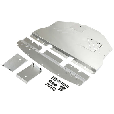 YIKATOO® Aluminum Engine Splash Shield Under Tray Skid Plate Compatible with 2011-2014 Subaru WRX STI Impreza (any trim) - Silvery -junior