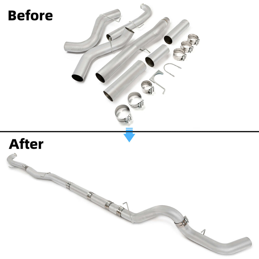 YIKATOO® 5â€?Exhaust Pipe For 2011-2015 Chevy Silverado GMC Sierra 2500HD 3500HD Duramax 6.6L LML - Junior