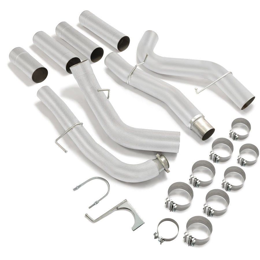 YIKATOO® 5 Inches DOWNPIPE BACK SINGLE ALUMINIZED NO MUFF 2015-2016 Sierra Silverado 2500/3500 6.6L DURAMAX-junior