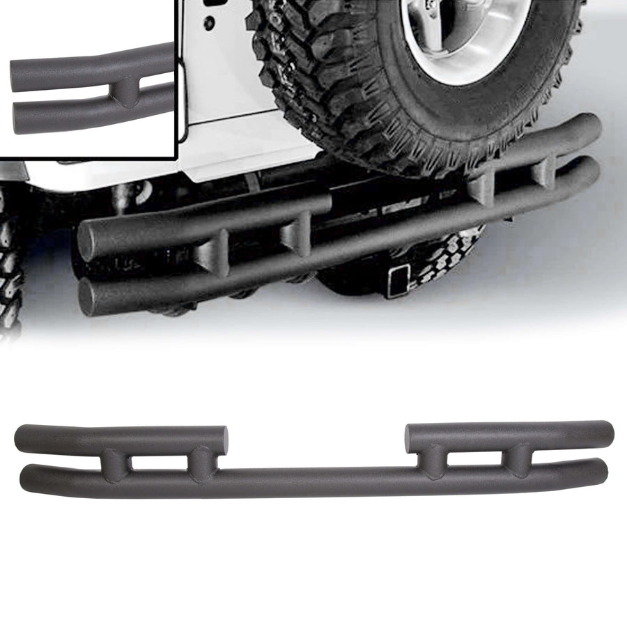 Trailer For Jeep Wrangler Black Double Tube Rear Bumper