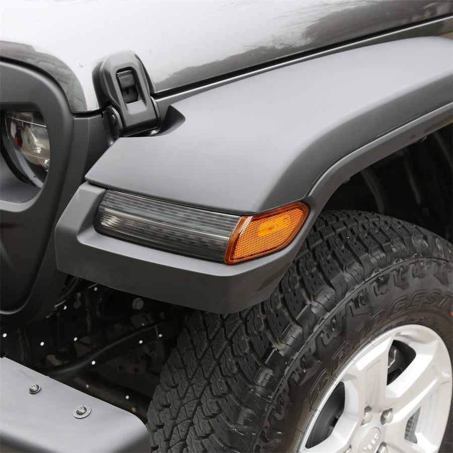 YIKATOO® Clear LED Fender Daytime Running Turn Signal Lights For 2018-2020 Jeep Wrangler JL -junior