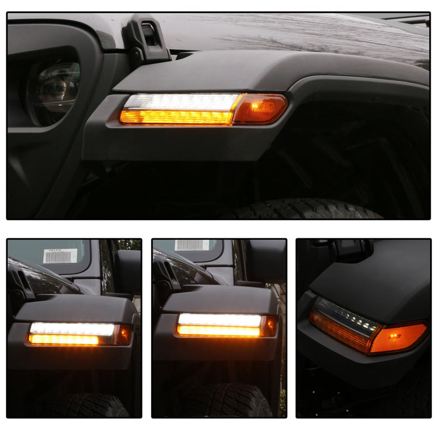 YIKATOO® Clear LED Fender Daytime Running Turn Signal Lights For 2018-2020 Jeep Wrangler JL -junior