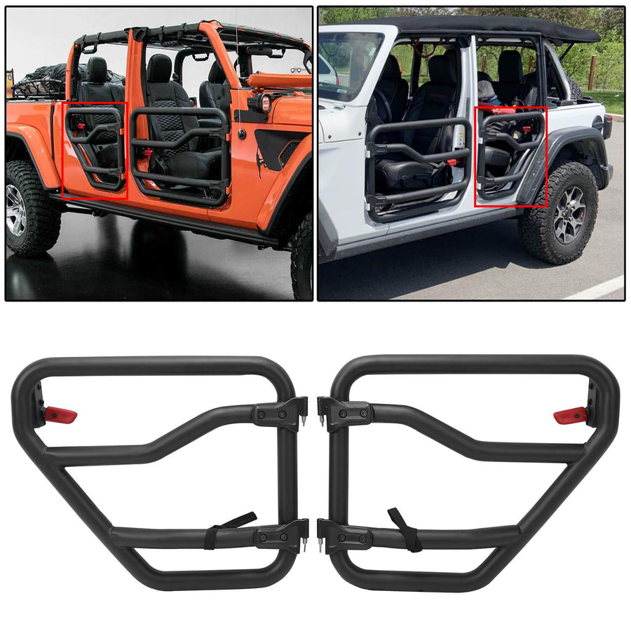 YIKATOO® Half Doors Rear Tubular Tube Doors for 2018-2021 Jeep Gladiator & Jeep JL Wrangler -  junior
