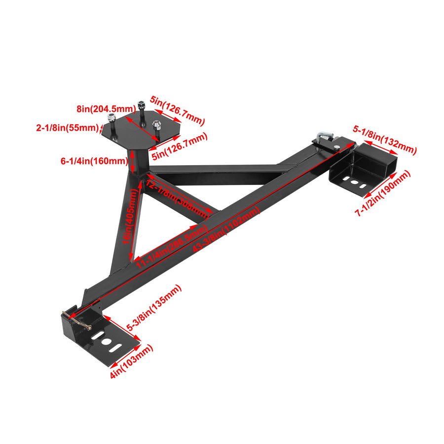 YIKATOO® Tire Carrier Mount w/Drop Down Option Compatible with All Hummer H2 Black -junior