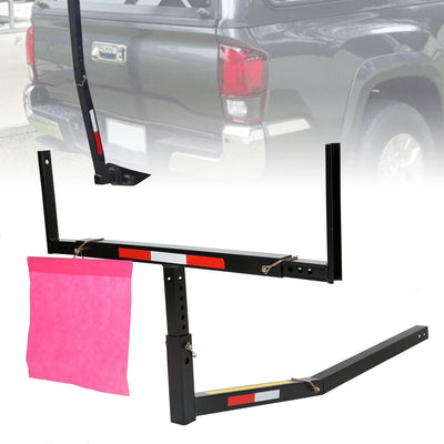 HECASA 2" Foldable Rack 2 in 1 Pick up Truck Bed Hitch Adjustable Extender Rack Ladder Canoe Kayak Lumber Carrier 750lbs